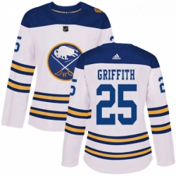 Womens Adidas Buffalo Sabres 25 Seth Griffith Authentic White 2018 Winter Classic NHL Jersey 