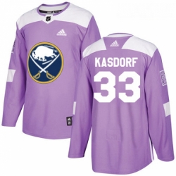 Youth Adidas Buffalo Sabres 33 Jason Kasdorf Authentic Purple Fights Cancer Practice NHL Jersey 
