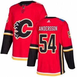 Mens Adidas Calgary Flames 54 Rasmus Andersson Premier Red Home NHL Jersey 