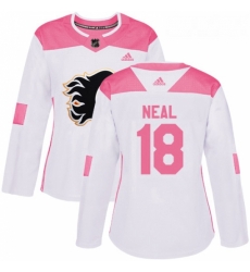 Womens Adidas Calgary Flames 18 James Neal White Pink Authentic Fashion Stitched NHL Jersey Womens Adidas Calgary Flames 18 James Neal White Pink Authentic Fashion Stitched NHL Jersey