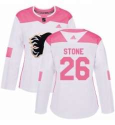 Womens Adidas Calgary Flames 26 Michael Stone Authentic WhitePink Fashion NHL Jersey Womens Adidas Calgary Flames 26 Michael Stone Authentic WhitePink Fashion NHL Jersey