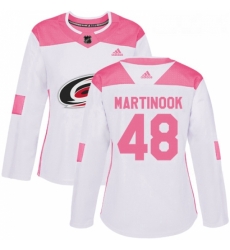 Womens Adidas Carolina Hurricanes 48 Jordan Martinook Authentic White Pink Fashion NHL Jersey Womens Adidas Carolina Hurricanes 48 Jordan Martinook Authentic White Pink Fashion NHL Jersey