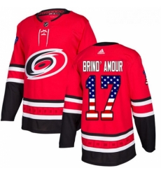 Youth Adidas Carolina Hurricanes 17 Rod BrindAmour Authentic Red USA Flag Fashion NHL Jersey 