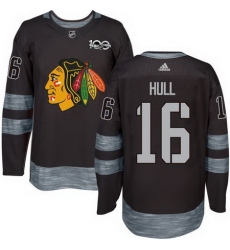 Blackhawks #16 Bobby Hull Black 1917 2017 100th Anniversary Stitched NHL Jersey