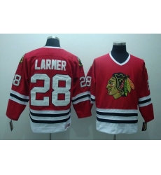 Blackhawks #28 Steve Larmer Stitched Red CCM Throwback NHL Jersey