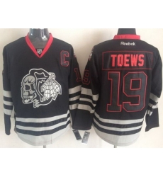 Chicago Blackhawks 19 Marian Hossa 2013 Black Ice NHL Jerseys Skull Logo Fashion