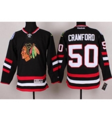 Chicago Blackhawks 50 Corey Crawford Black 2014 Stadium Series NHL Jersey A PATCH