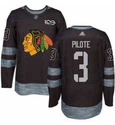 Mens Adidas Chicago Blackhawks 3 Pierre Pilote Authentic Black 1917 2017 100th Anniversary NHL Jersey Mens Adidas Chicago Blackhawks 3 Pierre Pilote Authentic Black 1917 2017 100th Anniversary NHL Jersey