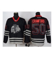 NHL Jerseys Chicago Blackhawks #50 Crawford black ice[the skeleton head]