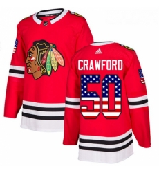Youth Adidas Chicago Blackhawks 50 Corey Crawford Authentic Red USA Flag Fashion NHL Jersey Youth Adidas Chicago Blackhawks 50 Corey Crawford Authentic Red USA Flag Fashion NHL Jersey