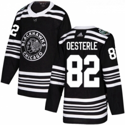 Youth Adidas Chicago Blackhawks 82 Jordan Oesterle Authentic Black 2019 Winter Classic NHL Jersey 