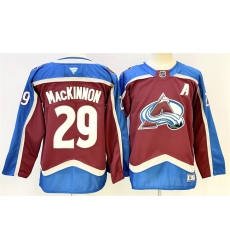 Men Colorado Avalanche 29 Nathan MacKinnon Burgundy 2024 25 With A Patch Stitched Jersey Men Colorado Avalanche 29 Nathan MacKinnon Burgundy 2024 25 With A Patch Stitched Jersey