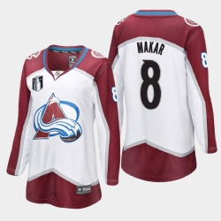 Women Adidas Colorado Avalanche 8 Cale Makar White Stitched Stanley Cup NHL Jersey