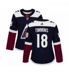 Womens Adidas Colorado Avalanche 18 Conor Timmins Premier Navy Blue Alternate NHL Jersey 