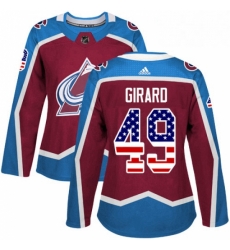 Womens Adidas Colorado Avalanche 49 Samuel Girard Authentic Burgundy Red USA Flag Fashion NHL Jersey Womens Adidas Colorado Avalanche 49 Samuel Girard Authentic Burgundy Red USA Flag Fashion NHL Jersey
