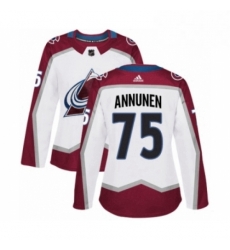 Womens Adidas Colorado Avalanche 75 Justus Annunen Authentic White Away NHL Jersey Womens Adidas Colorado Avalanche 75 Justus Annunen Authentic White Away NHL Jersey