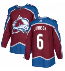 Youth Adidas Colorado Avalanche 6 Erik Johnson Premier Burgundy Red Home NHL Jersey 