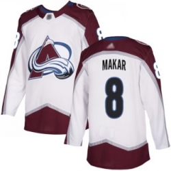Youth Adidas Colorado Avalanche #8 Cale Makar White Road Authentic Stitched NHL Jersey