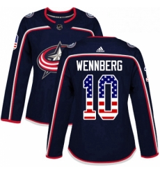 Womens Adidas Columbus Blue Jackets 10 Alexander Wennberg Authentic Navy Blue USA Flag Fashion NHL Jersey Womens Adidas Columbus Blue Jackets 10 Alexander Wennberg Authentic Navy Blue USA Flag Fashion NHL Jersey
