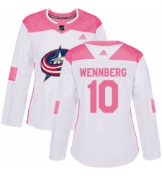 Womens Adidas Columbus Blue Jackets 10 Alexander Wennberg Authentic WhitePink Fashion NHL Jersey Womens Adidas Columbus Blue Jackets 10 Alexander Wennberg Authentic WhitePink Fashion NHL Jersey