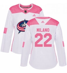 Womens Adidas Columbus Blue Jackets 22 Sonny Milano Authentic WhitePink Fashion NHL Jersey Womens Adidas Columbus Blue Jackets 22 Sonny Milano Authentic WhitePink Fashion NHL Jersey