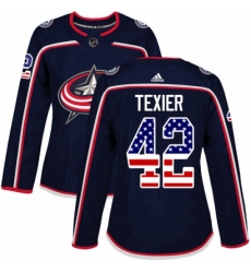 Womens Adidas Columbus Blue Jackets 42 Alexandre Texier Authentic Navy Blue USA Flag Fashion NHL Jersey Womens Adidas Columbus Blue Jackets 42 Alexandre Texier Authentic Navy Blue USA Flag Fashion NHL Jersey