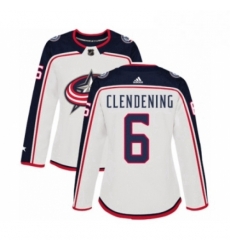 Womens Adidas Columbus Blue Jackets 6 Adam Clendening Authentic White Away NHL Jersey Womens Adidas Columbus Blue Jackets 6 Adam Clendening Authentic White Away NHL Jersey
