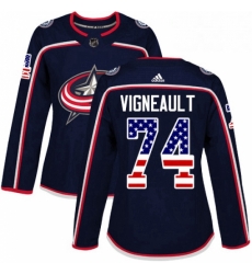 Womens Adidas Columbus Blue Jackets 74 Sam Vigneault Authentic Navy Blue USA Flag Fashion NHL Jersey Womens Adidas Columbus Blue Jackets 74 Sam Vigneault Authentic Navy Blue USA Flag Fashion NHL Jersey