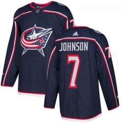 Youth Adidas Columbus Blue Jackets 7 Jack Johnson Premier Navy Blue Home NHL Jersey 