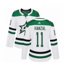 Womens Adidas Dallas Stars 11 Martin Hanzal Authentic White Away NHL Jersey 