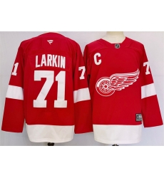 Men Detroit Red Wings 71 Dylan Larkin Red 2024 25 Stitched Jersey