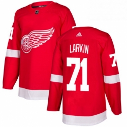 Mens Adidas Detroit Red Wings 71 Dylan Larkin Authentic Red Home NHL Jersey 