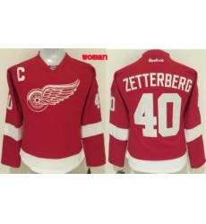 Red Wings #40 Henrik Zetterberg Red Womens Home Stitched NHL Jersey Red Wings #40 Henrik Zetterberg Red Womens Home Stitched NHL Jersey