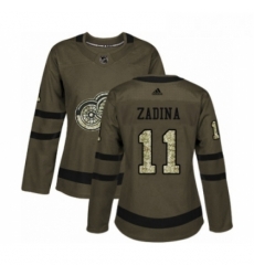 Womens Adidas Detroit Red Wings 11 Filip Zadina Authentic Green Salute to Service NHL Jersey Womens Adidas Detroit Red Wings 11 Filip Zadina Authentic Green Salute to Service NHL Jersey