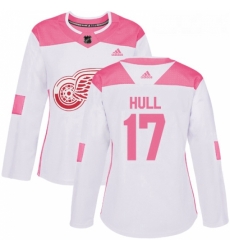 Womens Adidas Detroit Red Wings 17 Brett Hull Authentic WhitePink Fashion NHL Jersey Womens Adidas Detroit Red Wings 17 Brett Hull Authentic WhitePink Fashion NHL Jersey