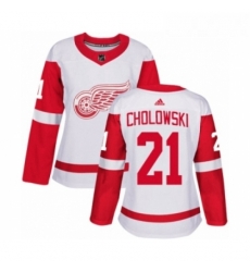 Womens Adidas Detroit Red Wings 21 Dennis Cholowski Authentic White Away NHL Jersey Womens Adidas Detroit Red Wings 21 Dennis Cholowski Authentic White Away NHL Jersey