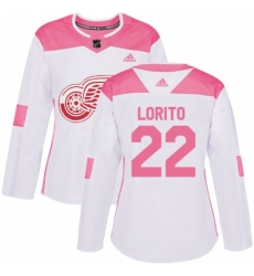 Womens Adidas Detroit Red Wings 22 Matthew Lorito Authentic WhitePink Fashion NHL Jersey Womens Adidas Detroit Red Wings 22 Matthew Lorito Authentic WhitePink Fashion NHL Jersey