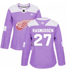 Womens Adidas Detroit Red Wings 27 Michael Rasmussen Authentic Purple Fights Cancer Practice NHL Jersey Womens Adidas Detroit Red Wings 27 Michael Rasmussen Authentic Purple Fights Cancer Practice NHL Jersey