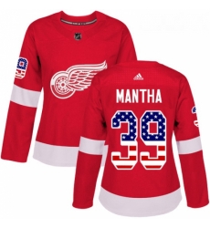 Womens Adidas Detroit Red Wings 39 Anthony Mantha Authentic Red USA Flag Fashion NHL Jersey Womens Adidas Detroit Red Wings 39 Anthony Mantha Authentic Red USA Flag Fashion NHL Jersey