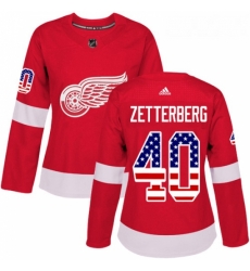 Womens Adidas Detroit Red Wings 40 Henrik Zetterberg Authentic Red USA Flag Fashion NHL Jersey Womens Adidas Detroit Red Wings 40 Henrik Zetterberg Authentic Red USA Flag Fashion NHL Jersey