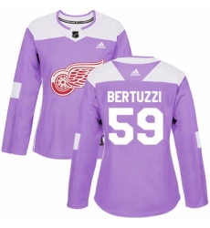 Womens Adidas Detroit Red Wings 59 Tyler Bertuzzi Authentic Purple Fights Cancer Practice NHL Jersey Womens Adidas Detroit Red Wings 59 Tyler Bertuzzi Authentic Purple Fights Cancer Practice NHL Jersey