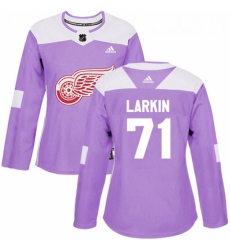 Womens Adidas Detroit Red Wings 71 Dylan Larkin Authentic Purple Fights Cancer Practice NHL Jersey Womens Adidas Detroit Red Wings 71 Dylan Larkin Authentic Purple Fights Cancer Practice NHL Jersey