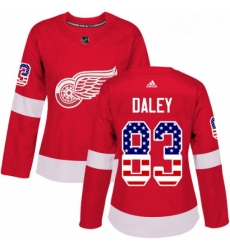 Womens Adidas Detroit Red Wings 83 Trevor Daley Authentic Red USA Flag Fashion NHL Jersey Womens Adidas Detroit Red Wings 83 Trevor Daley Authentic Red USA Flag Fashion NHL Jersey