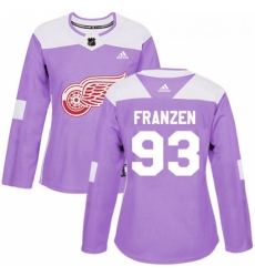 Womens Adidas Detroit Red Wings 93 Johan Franzen Authentic Purple Fights Cancer Practice NHL Jersey Womens Adidas Detroit Red Wings 93 Johan Franzen Authentic Purple Fights Cancer Practice NHL Jersey