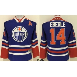 Oilers #14 Jordan Eberle Stitched Light Blue Youth NHL Jersey II