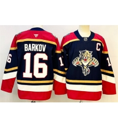 Men Florida Panthers 16 Aleksander Barkov Black 2024 25 Home With C Patch Stitched Hockey Jersey