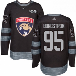 Mens Adidas Florida Panthers 95 Henrik Borgstrom Premier Black 1917 2017 100th Anniversary NHL Jersey 