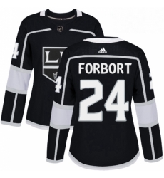 Womens Adidas Los Angeles Kings 24 Derek Forbort Authentic Black Home NHL Jersey 