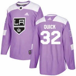 Youth Adidas Los Angeles Kings 32 Jonathan Quick Authentic Purple Fights Cancer Practice NHL Jersey 