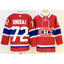 Men Montreal Canadiens 72 Arber Xhekaj Red 2024 25 Stitched Jersey